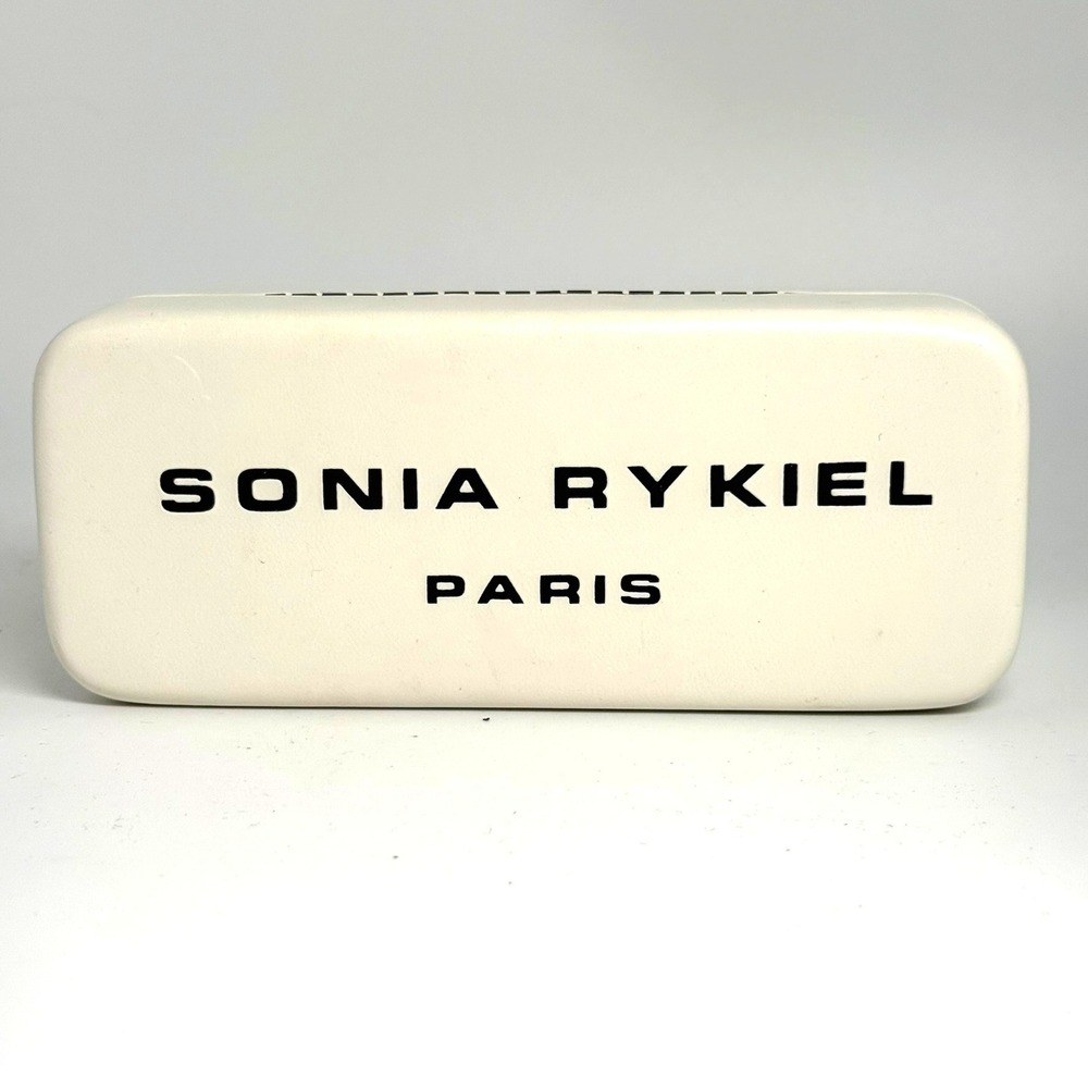 Sonia Rykiel Paris Cream Off White Hardshell Eyeglass Case Sunglasses Box Black
